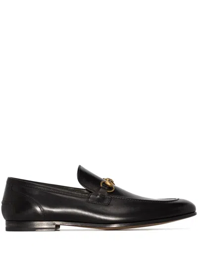 Gucci Men Jordaan Leather Loafers In Black