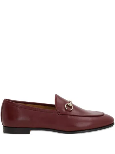 Gucci Jordaan Leather Loafers In Brown
