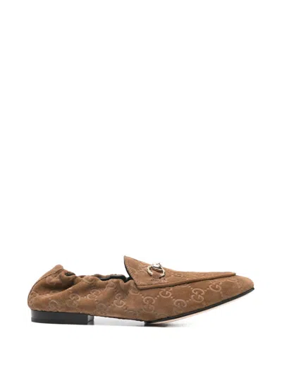 Gucci Birkenstock Suede Arizona Sandals Mink Brown