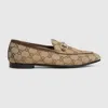 Gucci Jordaan Gg-monogrammed Canvas Loafers In Beige