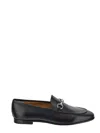 Gucci Polished Black Leather Loafers With Gold-tone Hardware In Black