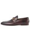 Gucci Men Jordaan Leather Loafers In Brown
