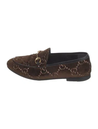 Pre-owned Gucci Jordaan Loafer Gg Supreme Loafers In Brown