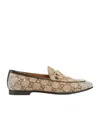 Gucci New Jordaan Gg Crystal Canvas Loafers In Nude