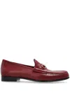Gucci Loafers Leather Metallic Detail In Burgundy
