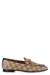 Gucci New Jordaan Gg Crystal Canvas Loafers In Brown