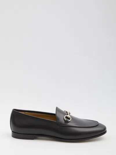 Gucci Jordaan Leather Horsebit Loafers In Black