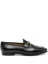 Gucci Polished Black Leather Loafers With Gold-tone Hardware In Black