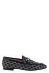 Gucci Denim Gg Crystal New Jordaan Loafers In Blue