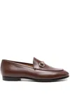 Gucci Jordaan Leather Horsebit Loafers In Sweet Chestnut