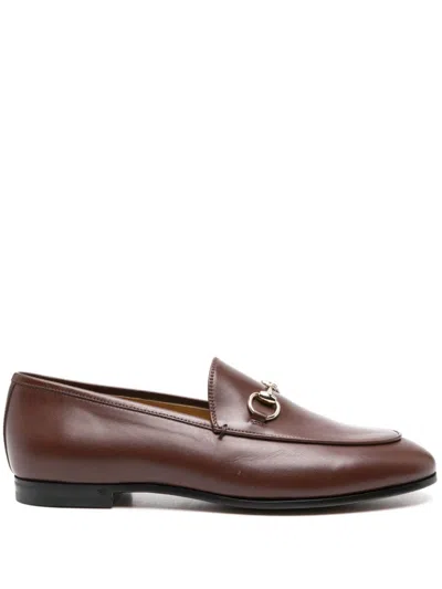 Gucci Jordaan Leather Horsebit Loafers In Sweet Chestnut