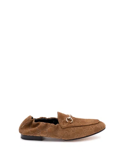 Gucci `jordaan` Loafers In Brown