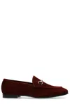 Gucci Jordaan Horsebit-detailed Suede Loafers In Burgundy