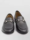 Gucci Women Black Calf Leather Moc Stitching Signature Horsebit Detail Almond Toe Slip-on Style Bran In Black