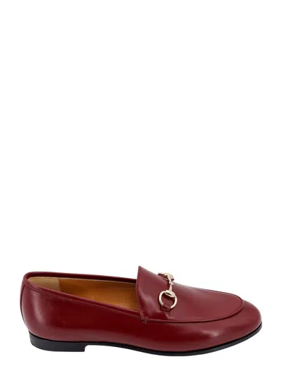 Gucci Burgundy Leather Loafers In Brown