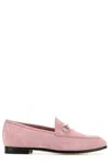 Gucci Jordaan Suede Horsebit Loafers In Sugarpink