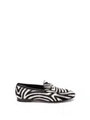 Gucci Zebra-print Calf Hair Loafers In White