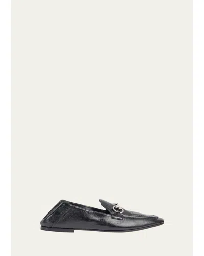 Gucci Jordaan Soft Leather Loafers With Horsebit In Black