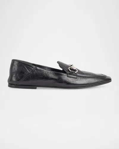 Gucci Jordaan Soft Leather Loafers With Horsebit In Black