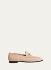 Gucci Jordaan Suede Horsebit Loafers In Pink Sand