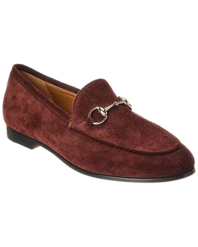 Gucci Jordaan Suede Loafer In Brown