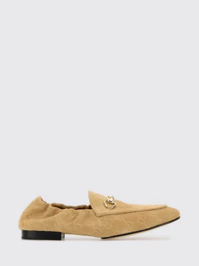 Gucci Jordaan Suede Loafers With Gg Monogram In Neutral