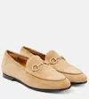 Gucci Jordaan Horsebit Suede Loafers In Yellow