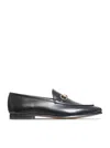 Gucci Women Black Calf Leather Moc Stitching Signature Horsebit Detail Almond Toe Slip-on Style Bran In Black