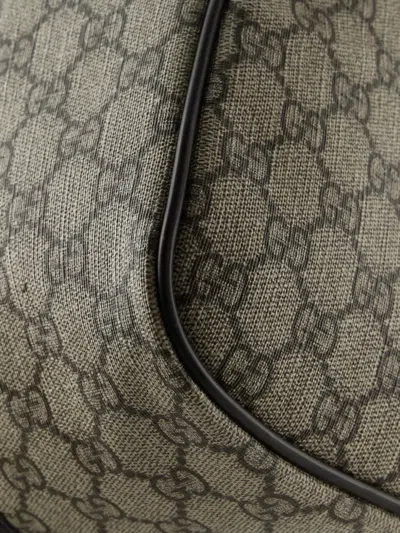 Pre-owned Gucci Joy Boston Bag Gg Coated Canvas Medium Satchel In Brown