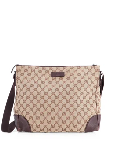 Pre-owned Gucci Joy Messenger Bag Gg Canvas Medium Crossbody Bag In Brown