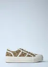Gucci Gg Monogram Lace-up Sneakers In Neutral