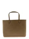 Gucci 'jumbo' Beige Handbag With All-over Logo In Leather Man In Multicolor