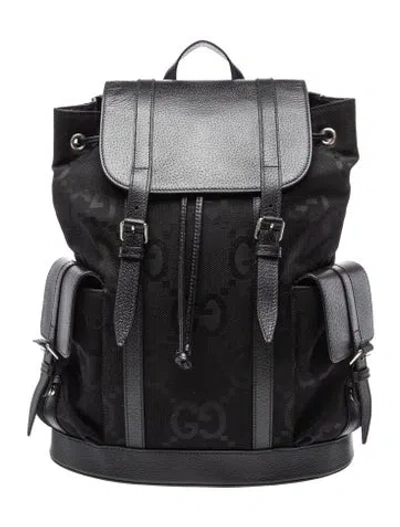 Pre-owned Gucci Jumbo Gg Backpack In Black