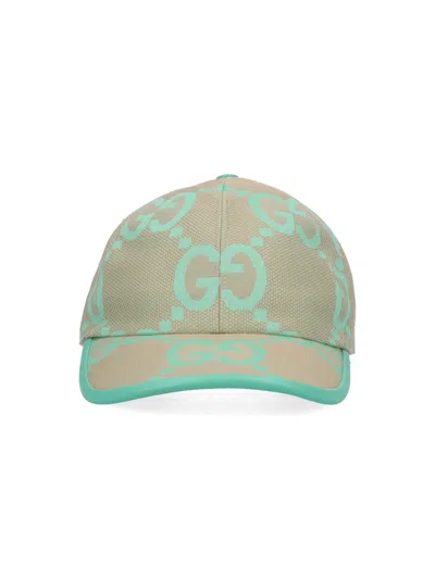 Gucci "jumbo Gg" Baseball Cap In Green