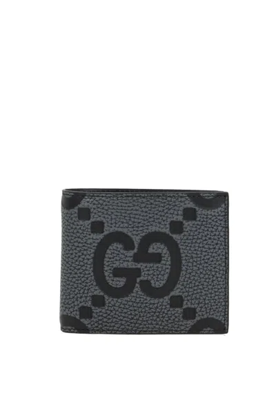 Gucci Maxi Gg Bi-fold Wallet In Grey