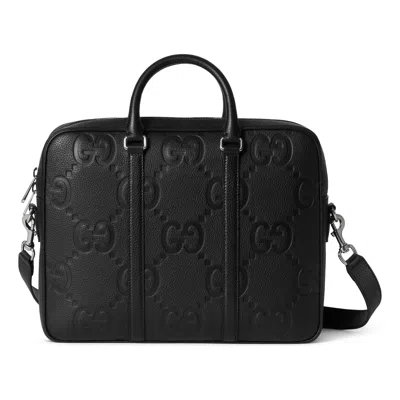 Gucci Jumbo Gg Briefcase 'black Canvas'