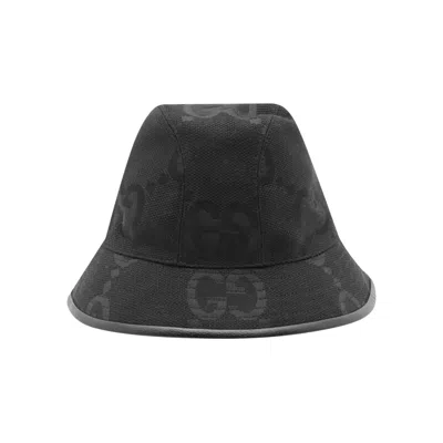 Pre-owned Gucci Jumbo Gg Bucket Hat 'black' | Men's Size M