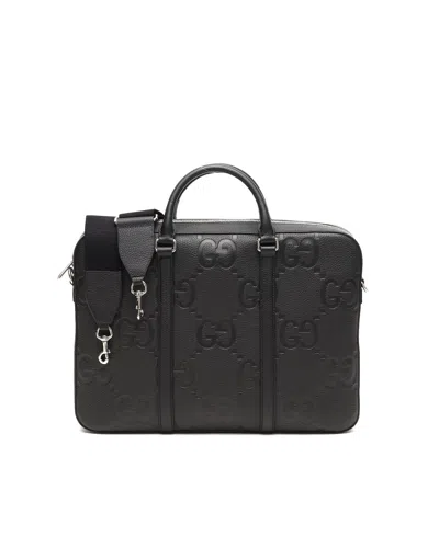Gucci Jumbo Gg Business Bag In Black