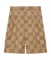 Gucci Beige & Brown Jumbo Gg Shorts In Brown