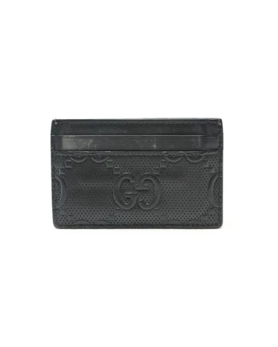 Gucci Jumbo Gg Card Holder In Black