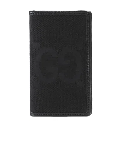Gucci Jumbo Gg Cardholder In Black