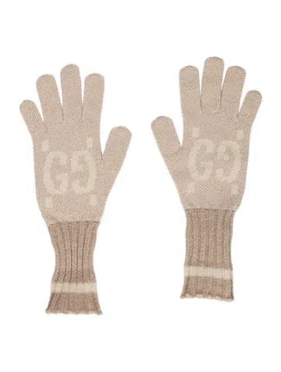 Pre-owned Gucci Jumbo Gg Cashmere Gloves W/tags