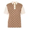 Gucci Maxi Gg Monogram Polo Shirt In Brown
