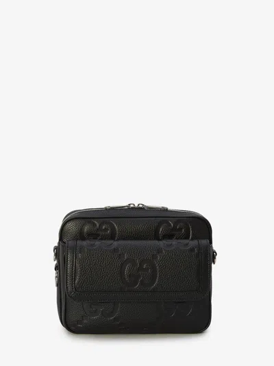 Gucci Jumbo Gg Crossbody Handbag In Black