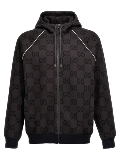 Gucci Jumbo Gg Jacket In Gray
