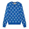 Gucci Gg-intarsia Cotton Jumper In Blue