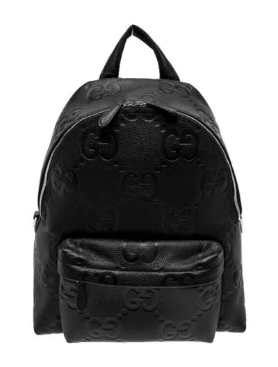 Pre-owned Gucci Jumbo Gg Jumbo Gg Backpack Medium In Black