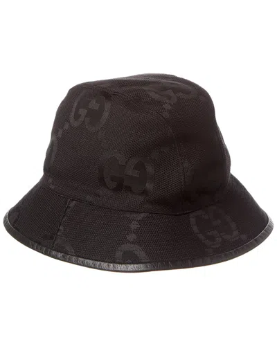 Gucci Jumbo Gg Leather-trim Bucket Hat