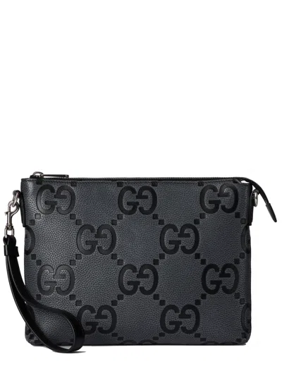 Gucci Medium Jumbo Gg Messenger Bag In Black
