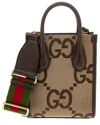 Gucci Jumbo Gg Mini Canvas & Leather Tote